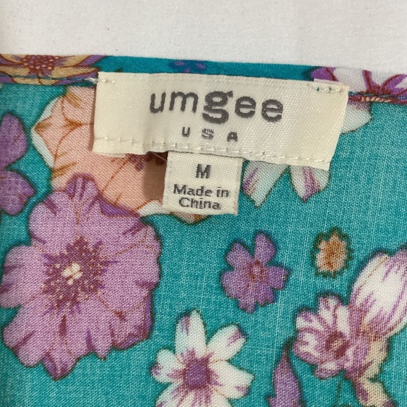 Umgee‎ USA Women's Sz M Dress Floral  A-Line Mini Bohemian Summer H79 - Picture 2 of 8